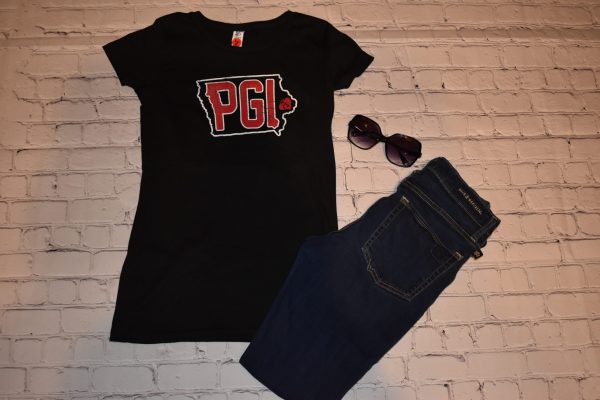 Black T-Shirt with PGI and Iowa logo